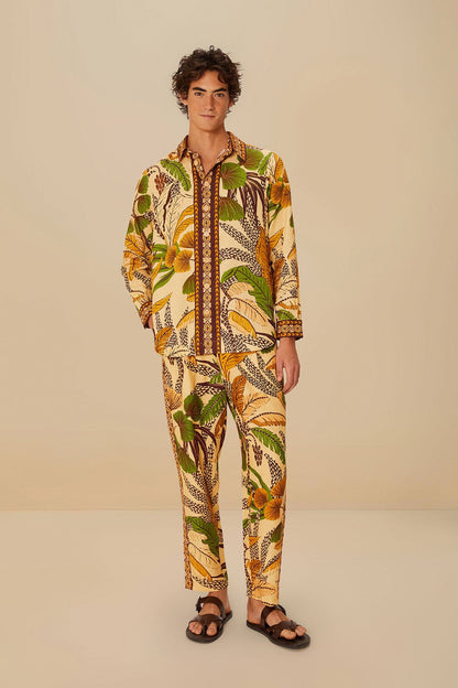 Sand Foliage Sketch LENZING™ ECOVERO™ Euroflax™ Pants | FARM Rio Women