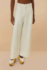Off-White Euroflax™ Premium Linen High Waisted Pants | FARM Rio Women