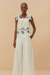 Off-White Euroflax™ Premium Linen High Waisted Pants | FARM Rio Women