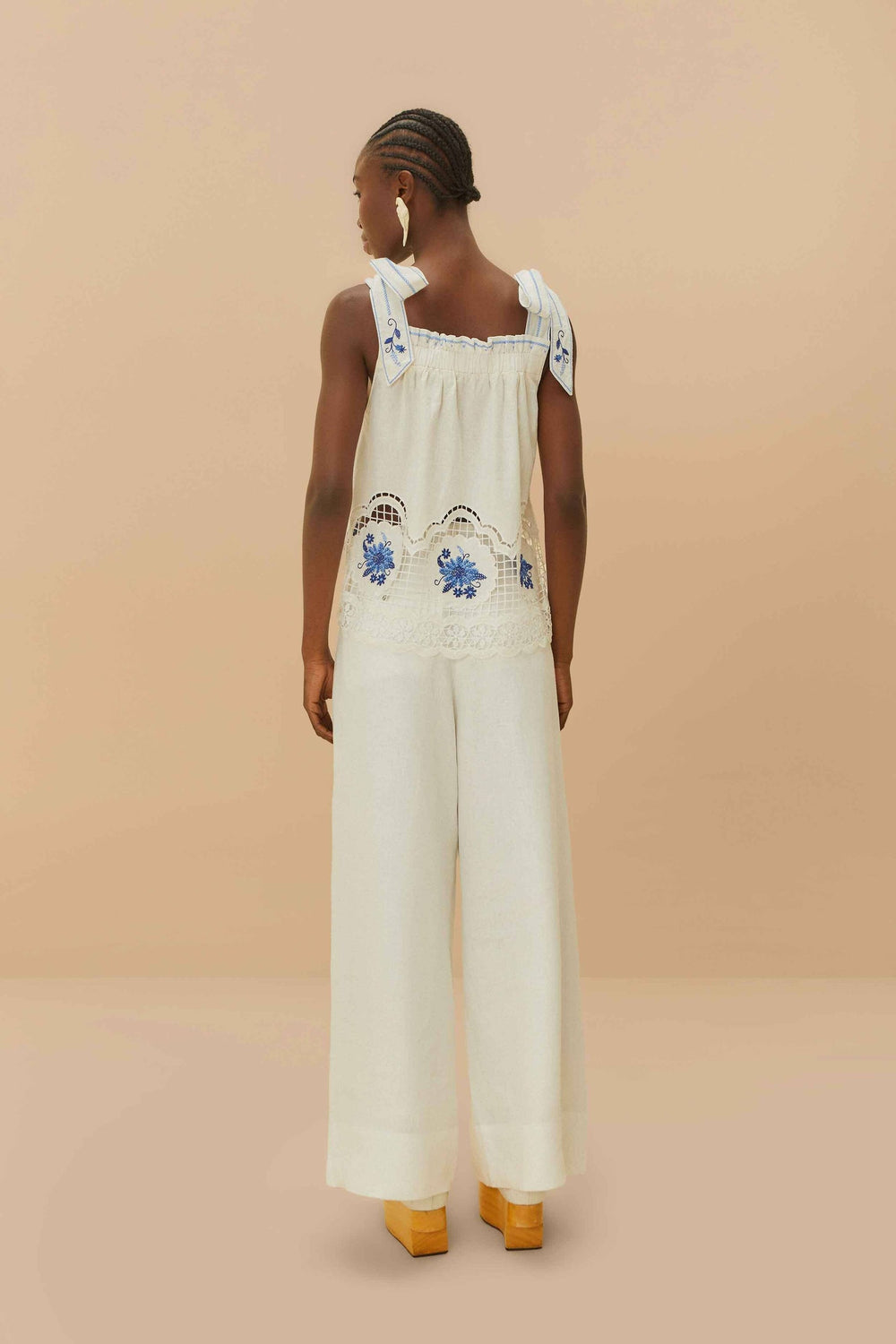 Off-White Euroflax™ Premium Linen High Waisted Pants | FARM Rio Women