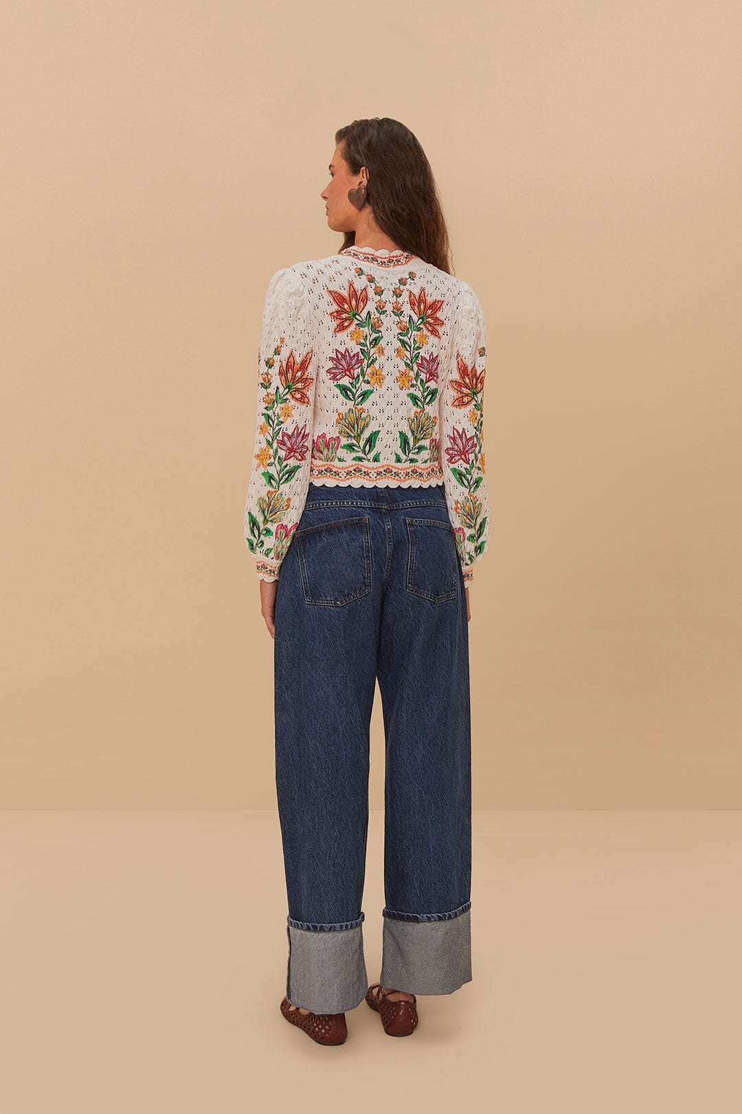 Denim Low Waist Wide Pants | FARM Rio Women