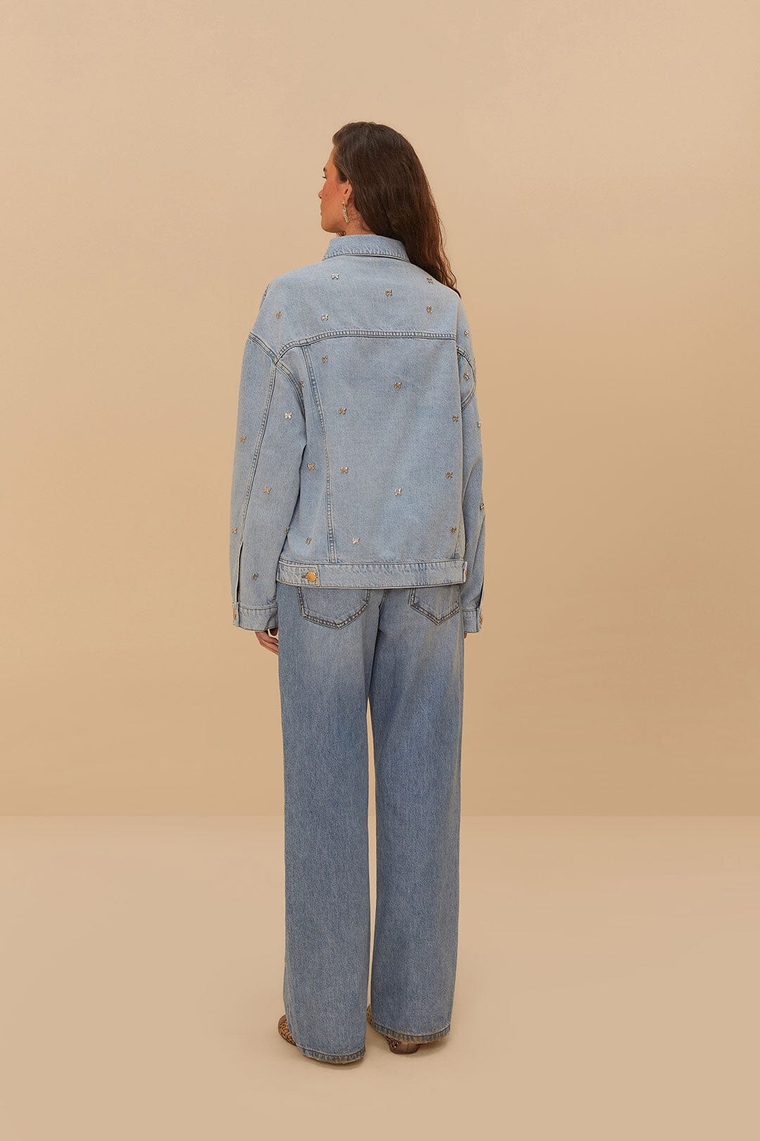 Denim Embroidered Bows Pants | FARM Rio Women