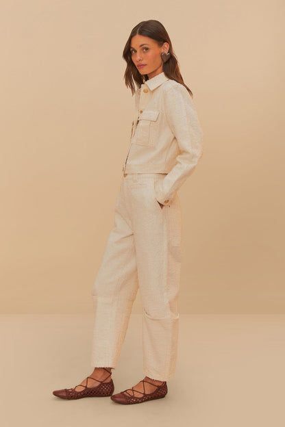 Off-White Twill Laser Carpenter Pants | FARM Rio Women