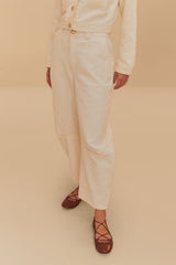 Off-White Twill Laser Carpenter Pants | FARM Rio Women