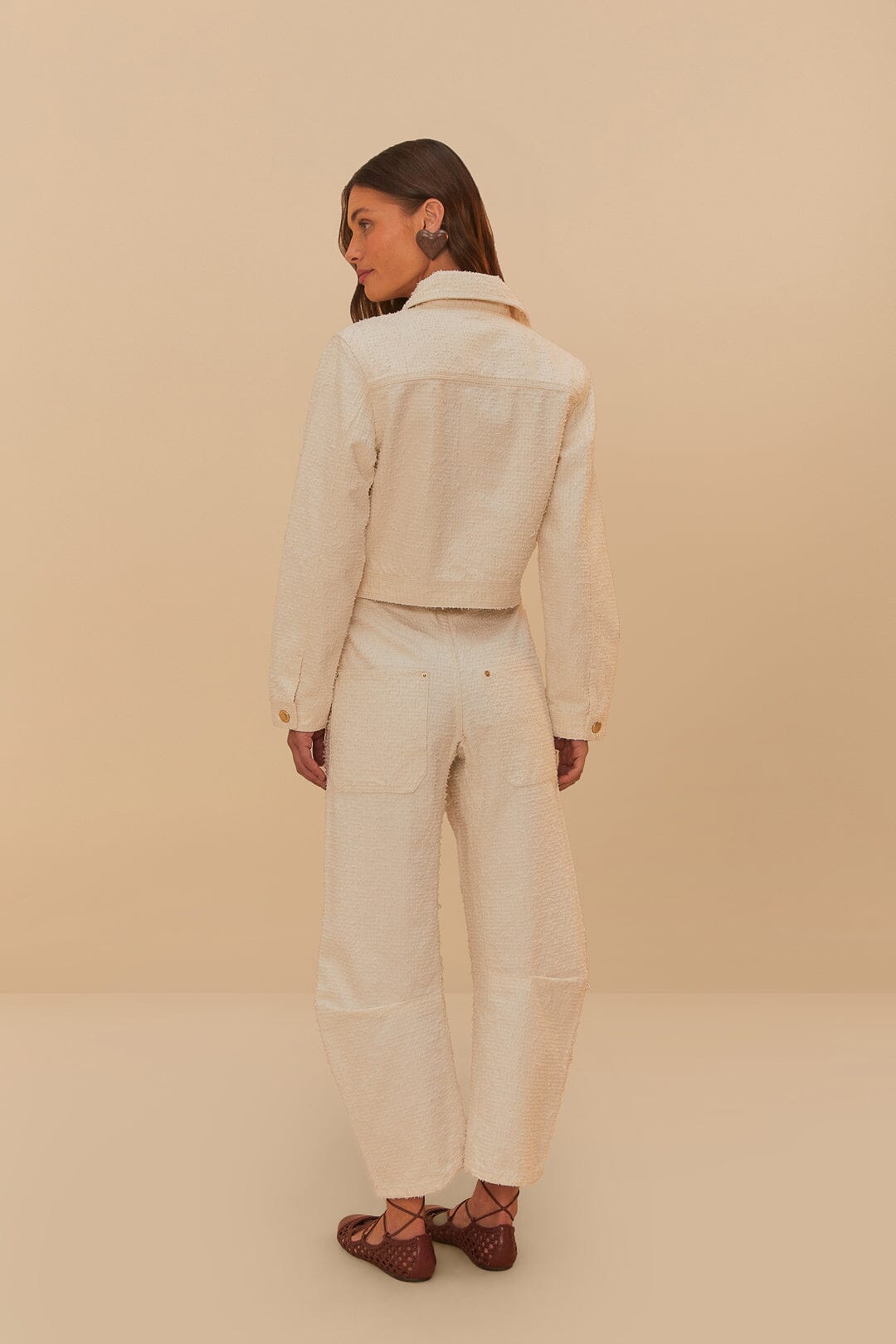 Off-White Twill Laser Carpenter Pants | FARM Rio Women