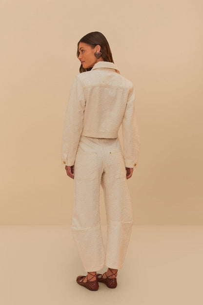 Off-White Twill Laser Carpenter Pants | FARM Rio Women