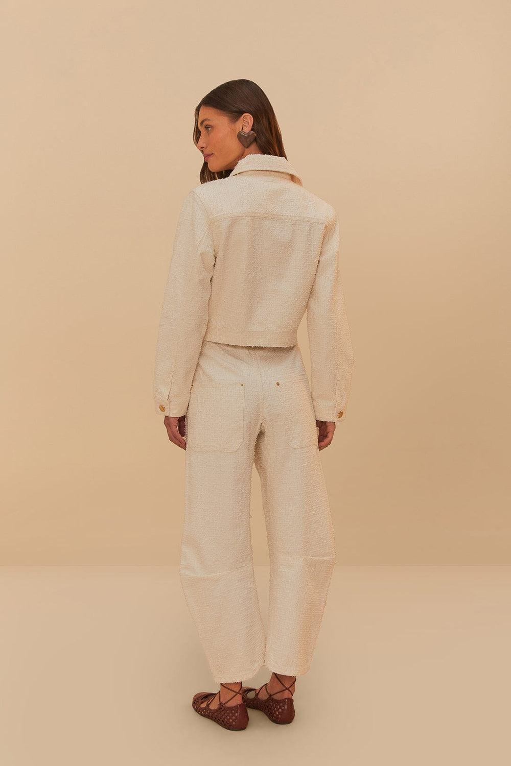 Off-White Twill Laser Carpenter Pants | FARM Rio Women