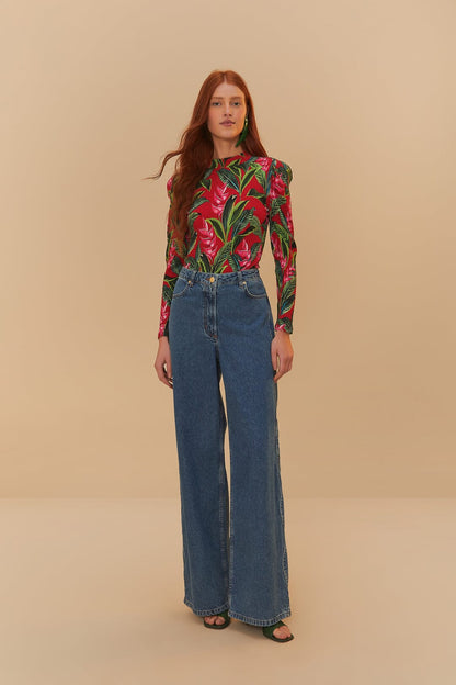 Denim High Waist Pants | FARM Rio Women