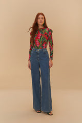 Denim High Waist Pants | FARM Rio Women