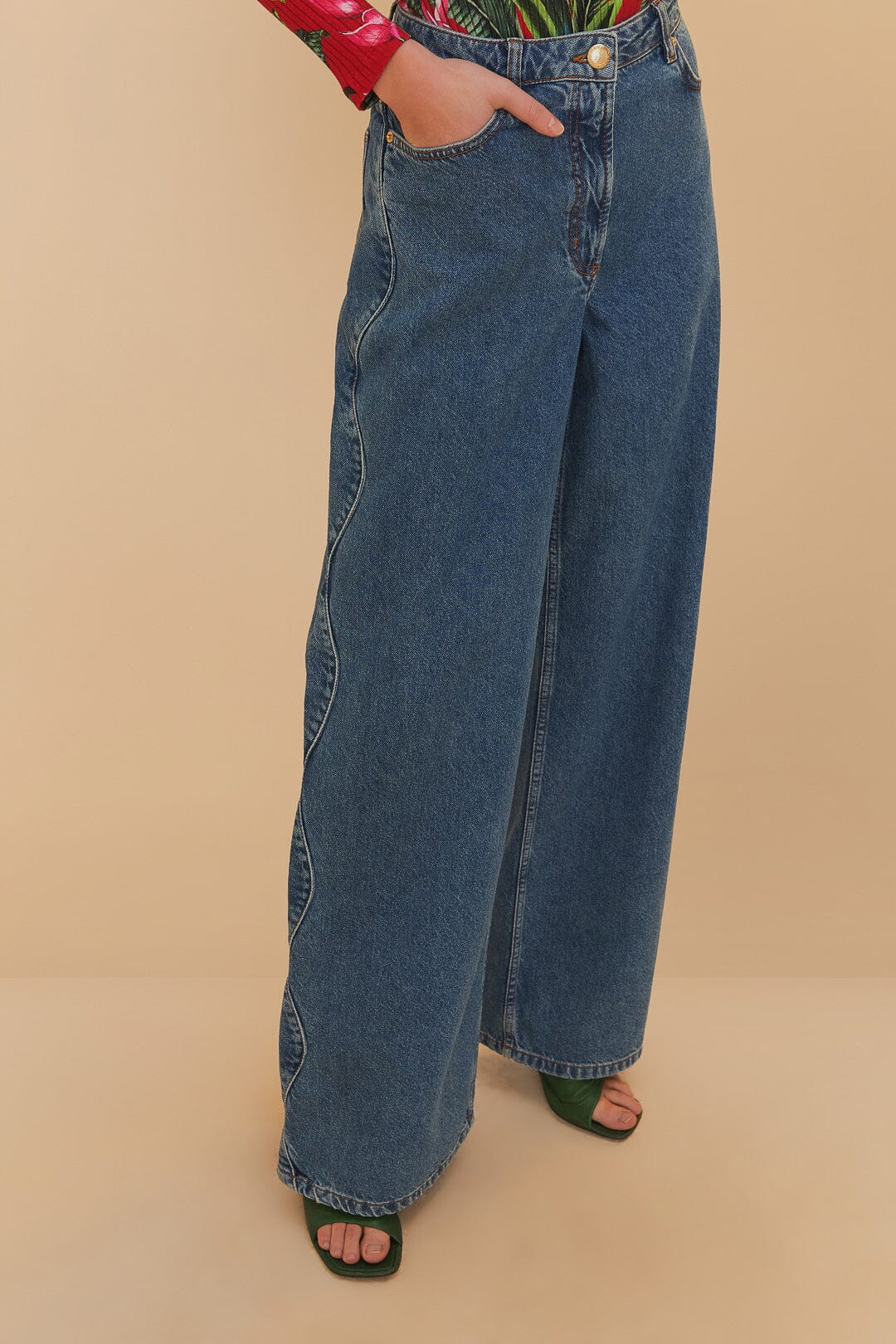 Denim High Waist Pants | FARM Rio Women