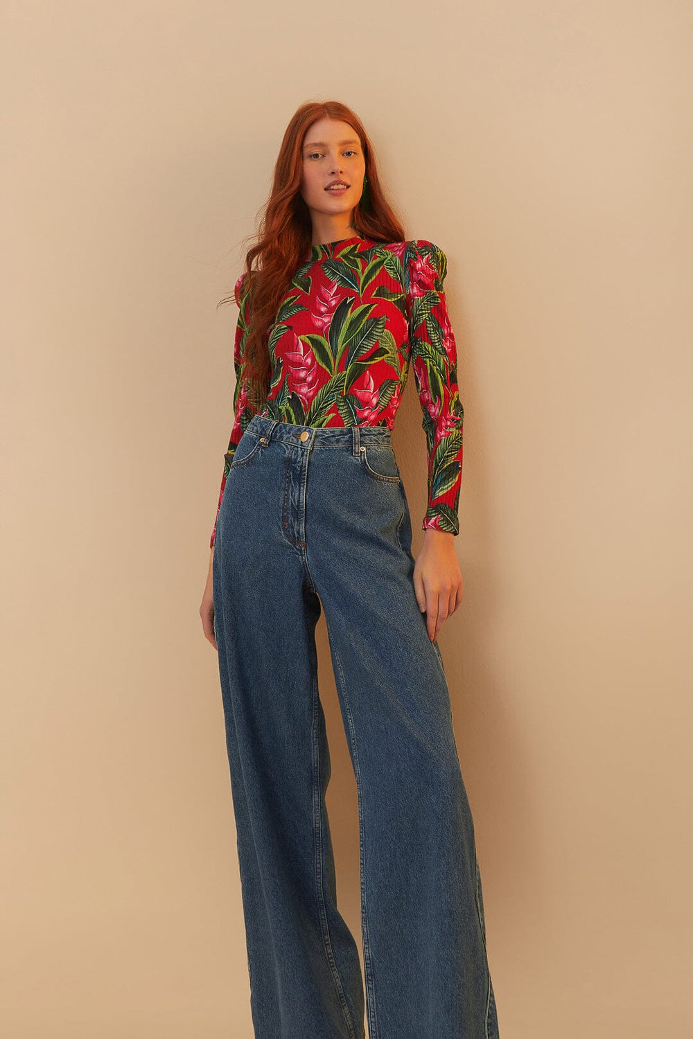 Denim High Waist Pants | FARM Rio Women