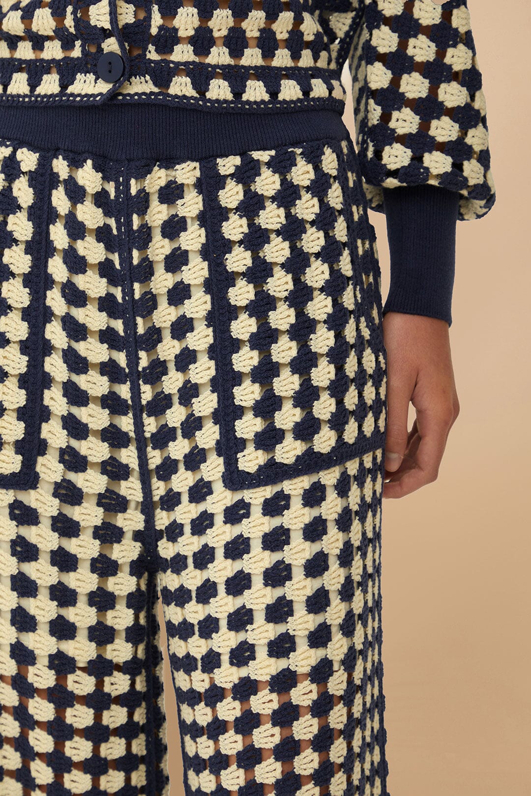 Blue & White Crochet Pants | FARM Rio Women