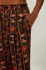 Brown Jungle Stripes LENZING™ ECOVERO™ Viscose Pants | FARM Rio Women