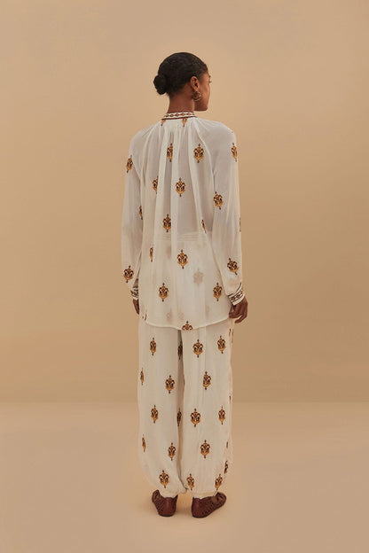 Off-White Anchor Tapestry Embroidered Pants | FARM Rio Women