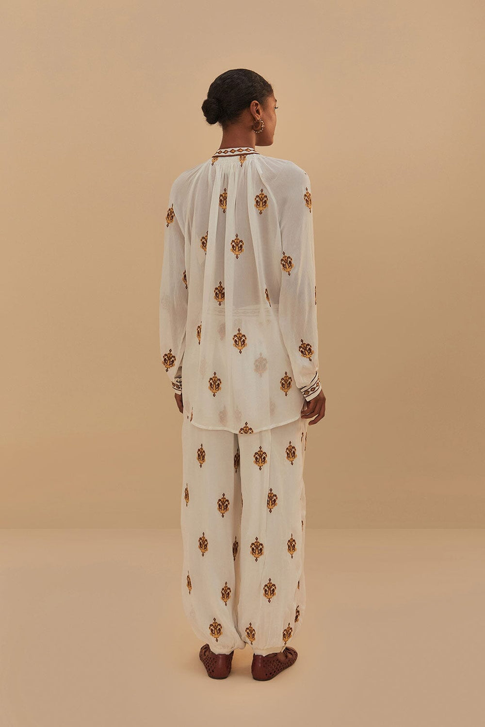Off-White Anchor Tapestry Embroidered Pants | FARM Rio Women