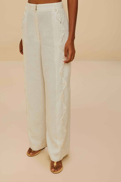 Off-White High Waisted Euroflax™ Premium Linen Pants | FARM Rio Women