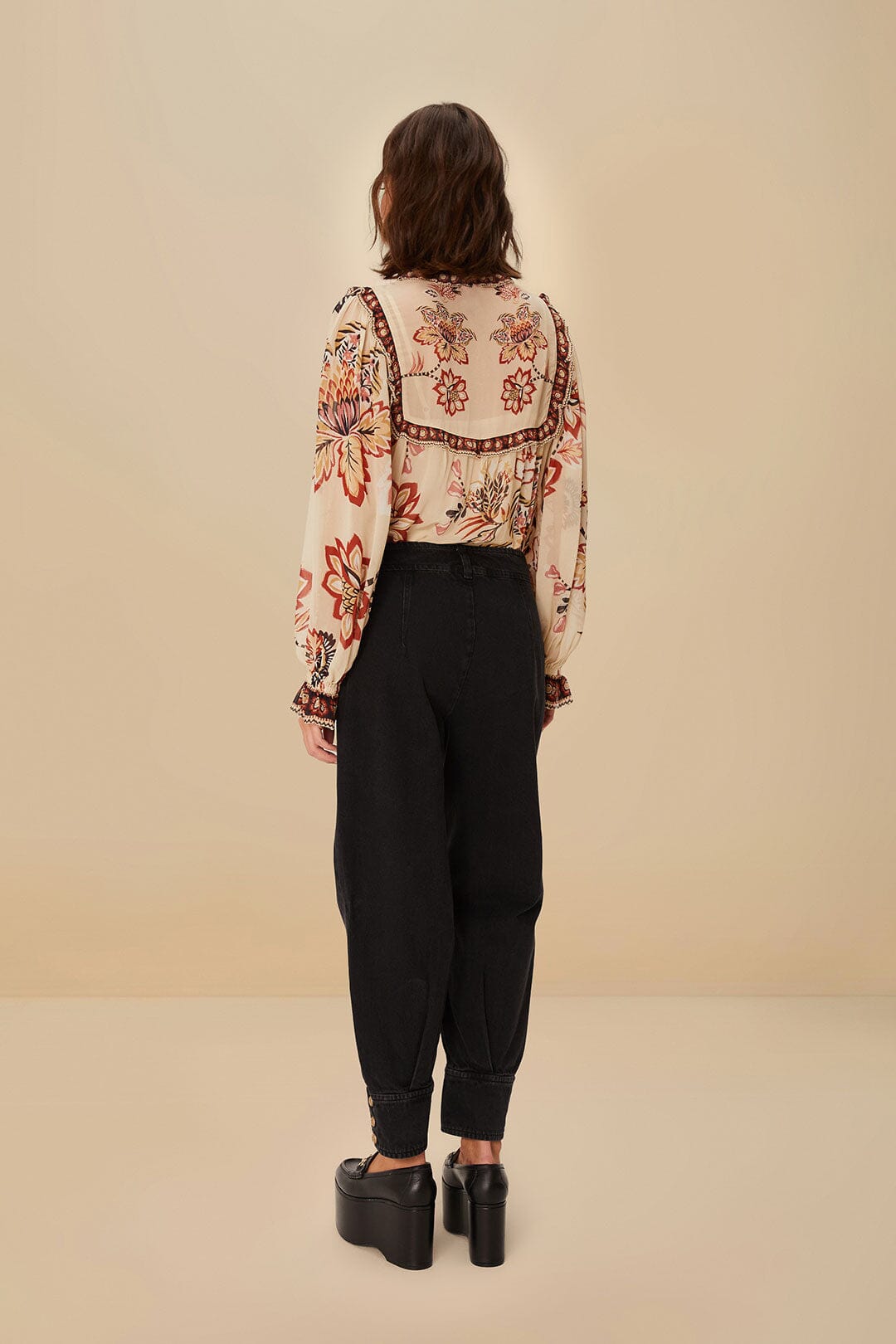 Black Denim Pants | FARM Rio Women