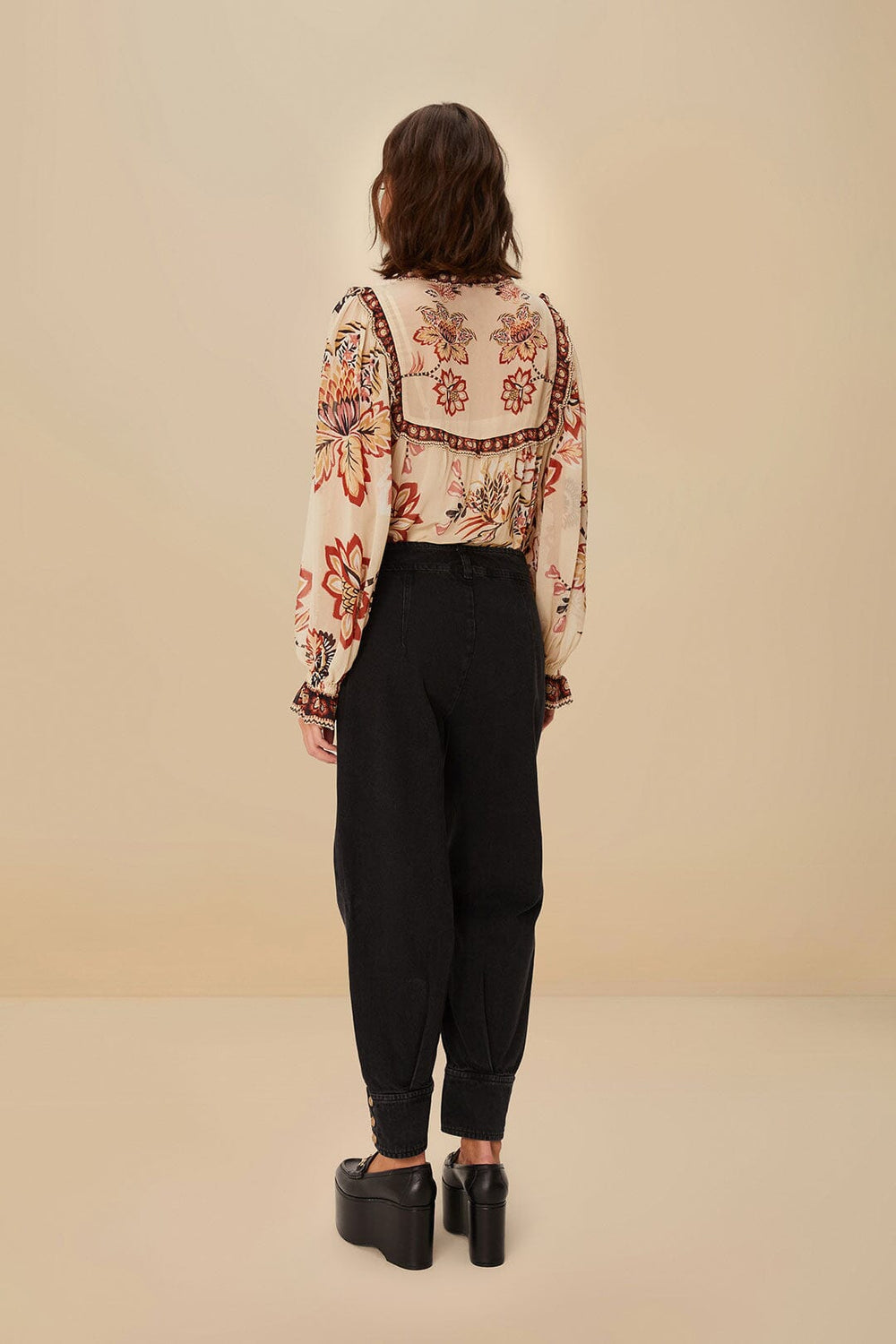 Black Denim Pants | FARM Rio Women