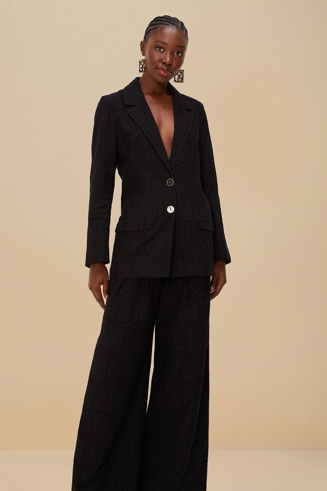 Black Eyelet Pants | FARM Rio Women