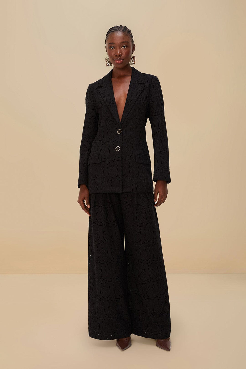 Black Eyelet Pants | FARM Rio Women