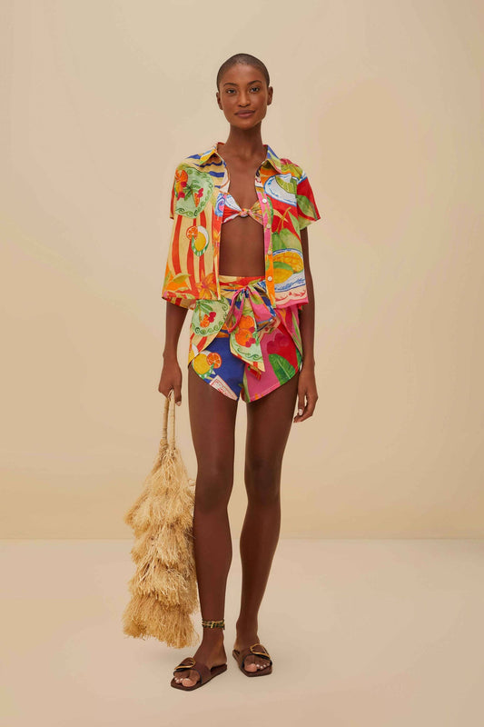 Multicolor Summer Picnic Shorts | FARM Rio Women