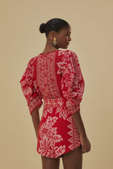 Flora Tapestry Red Shorts | FARM Rio Women