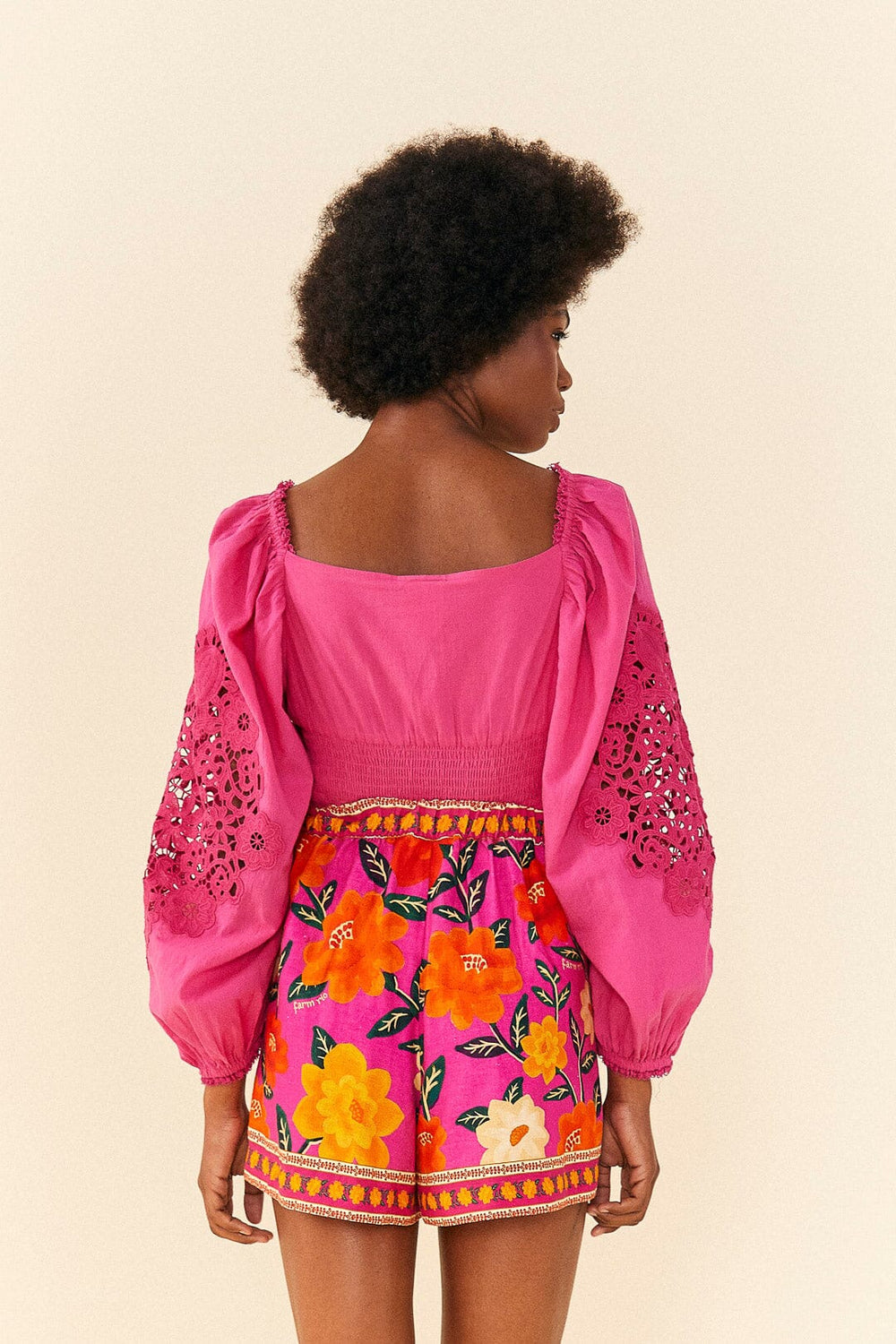 Pink Flower Tapestry Shorts | FARM Rio Women