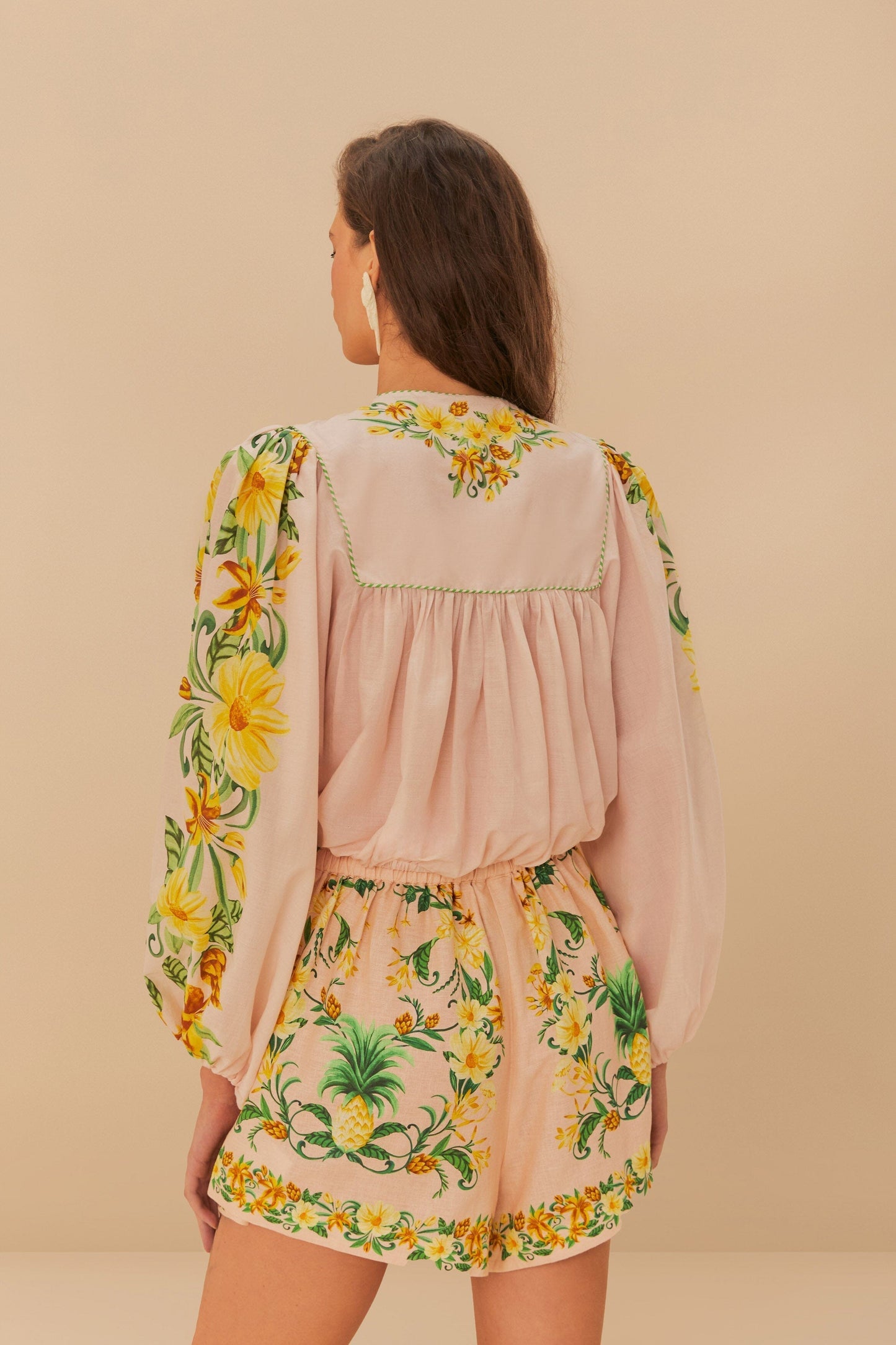 Pink Botanical Beauty LENZING™ ECOVERO™ Euroflax™ Shorts | FARM Rio Women