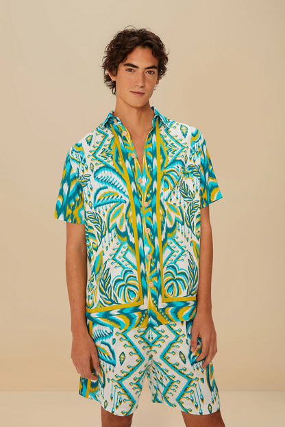 Sand Tropical Tapestry LENZING™ ECOVERO™ Euroflax™ Shorts | FARM Rio Women