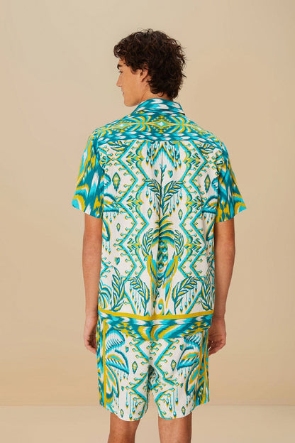 Sand Tropical Tapestry LENZING™ ECOVERO™ Euroflax™ Shorts | FARM Rio Women