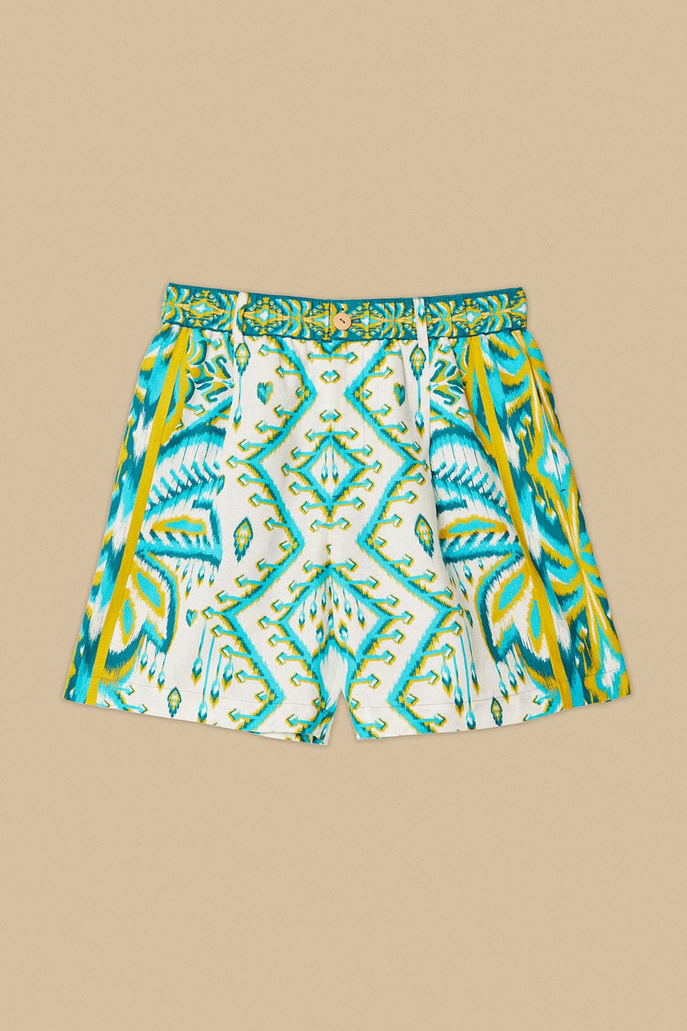 Sand Tropical Tapestry LENZING™ ECOVERO™ Euroflax™ Shorts | FARM Rio Women