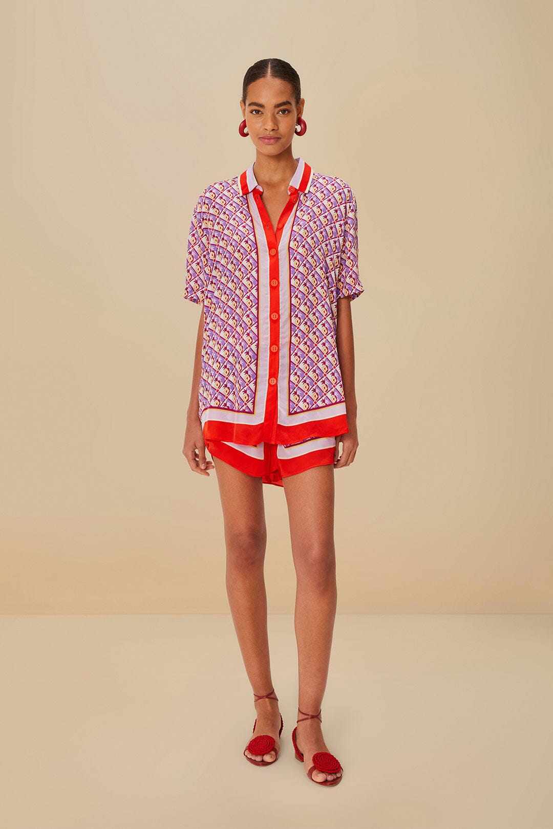 Multicolor Graphic Pineapple Scarf Shorts | FARM Rio Women