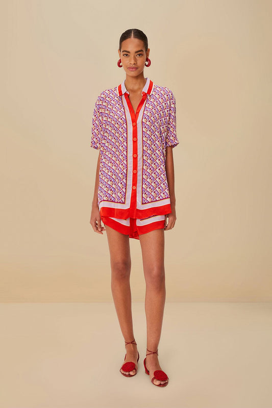 Multicolor Graphic Pineapple Scarf Shorts | FARM Rio Women