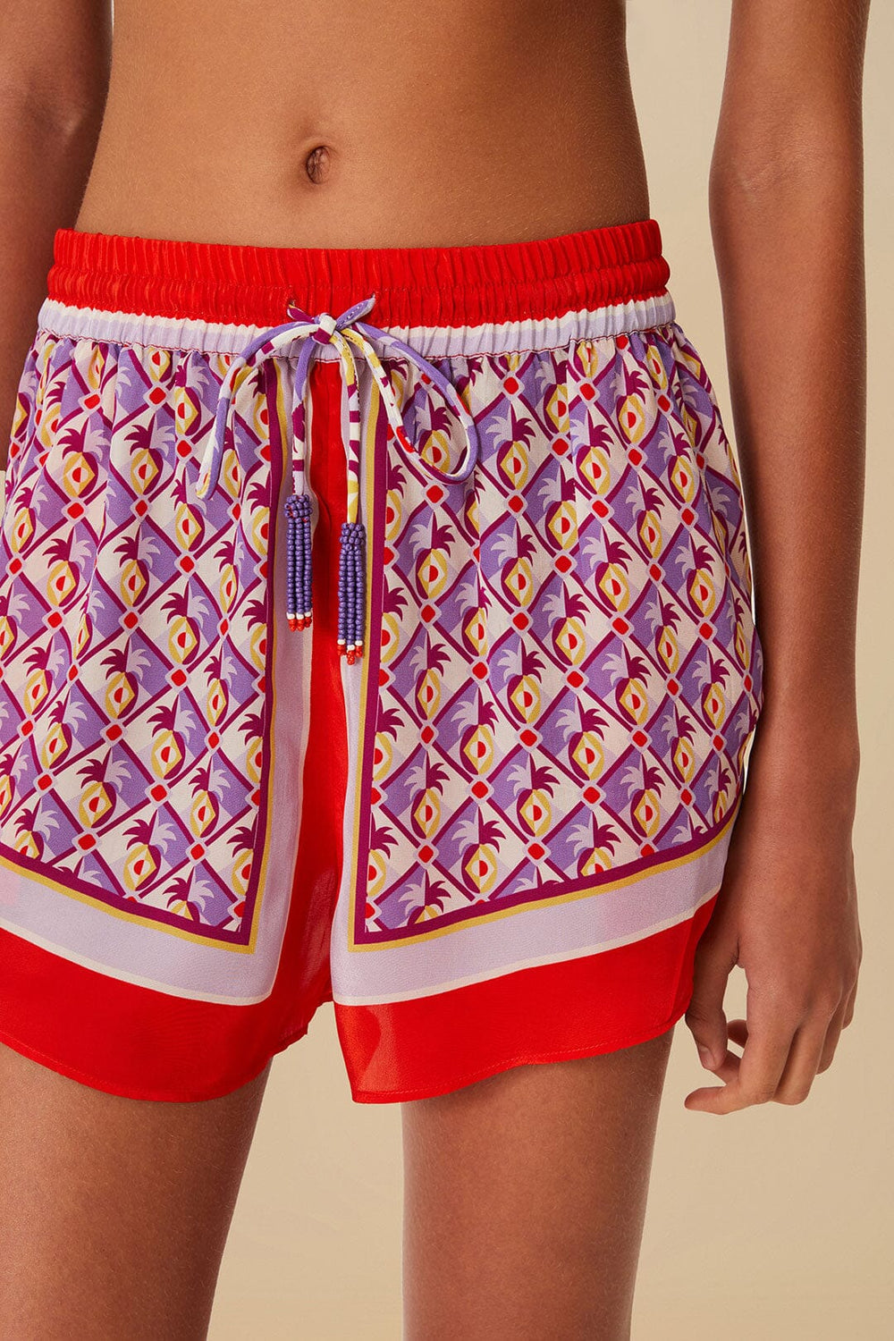 Multicolor Graphic Pineapple Scarf Shorts | FARM Rio Women
