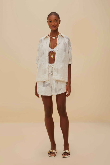 White Flower Shorts | FARM Rio Women
