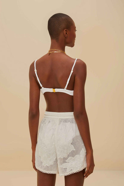 White Flower Shorts | FARM Rio Women