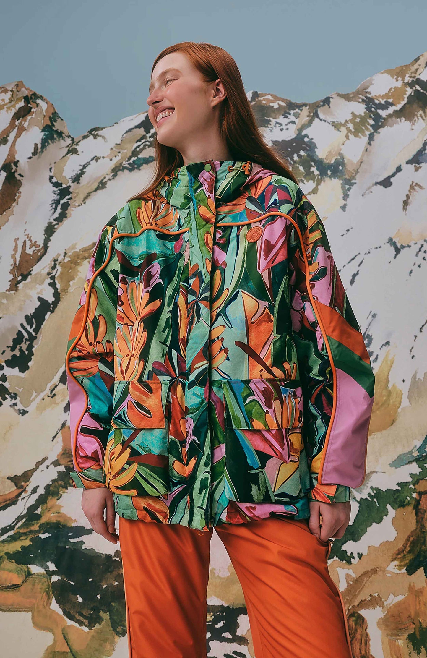Multicolor Banana Leaves Ski Jacket | FARM Rio Women