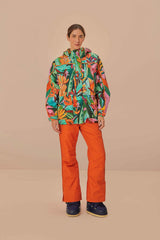 Multicolor Banana Leaves Ski Jacket | FARM Rio Women