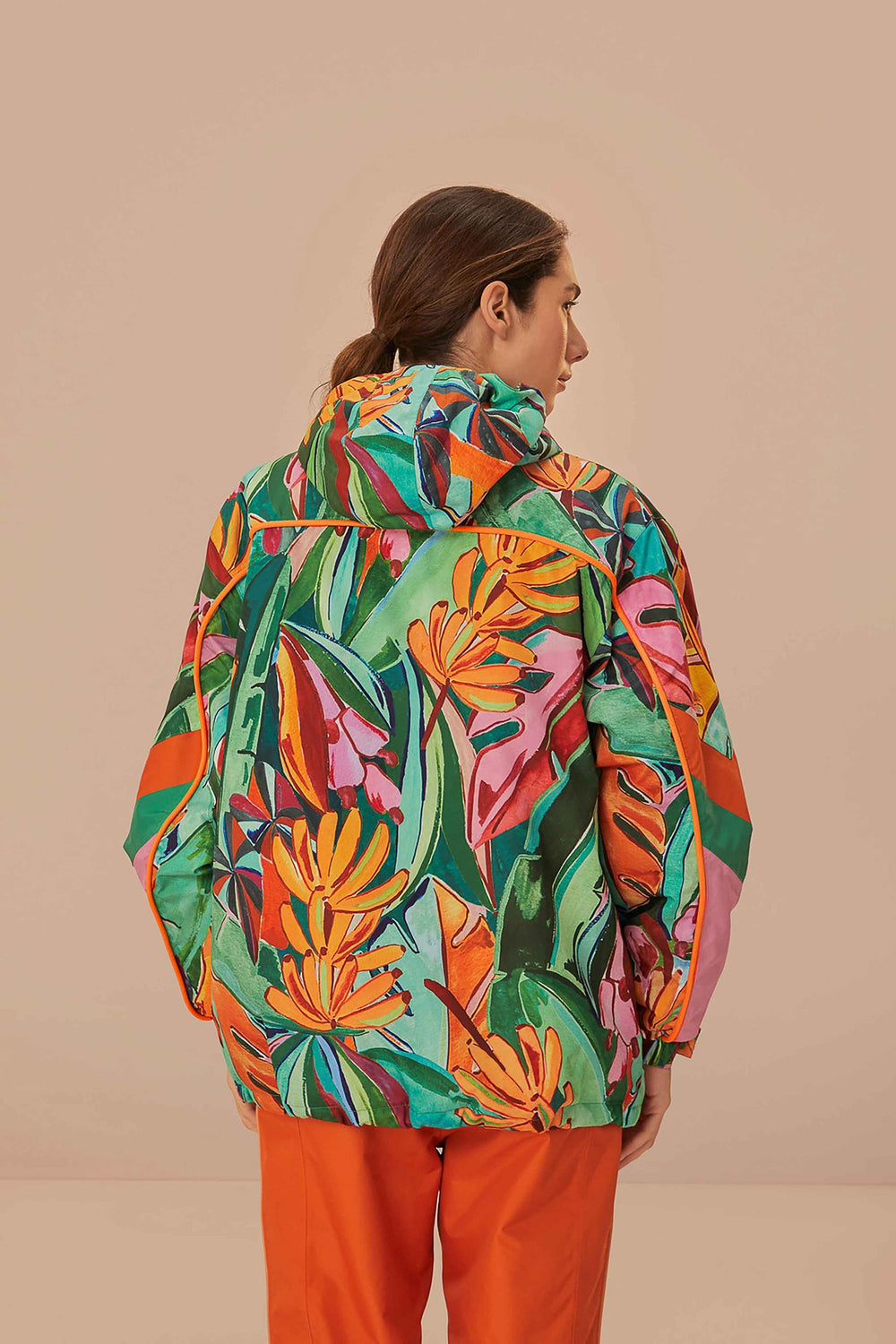 Multicolor Banana Leaves Ski Jacket | FARM Rio Women