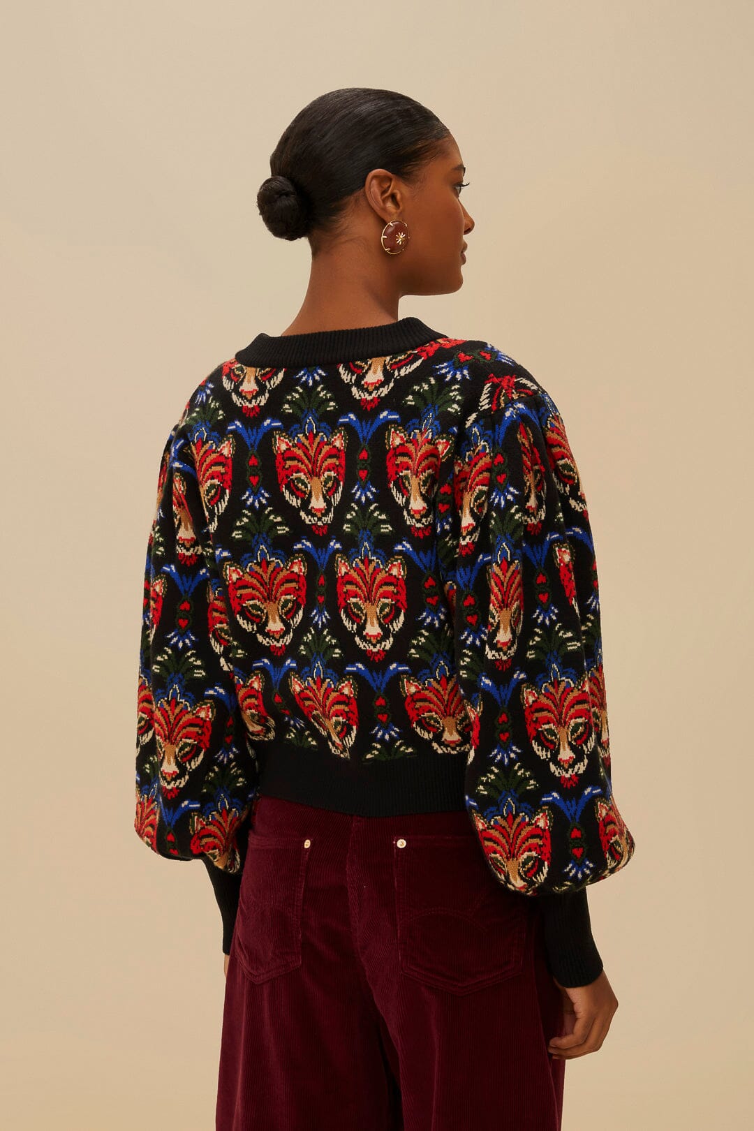 Black Boho Panther Cardigan | FARM Rio Women