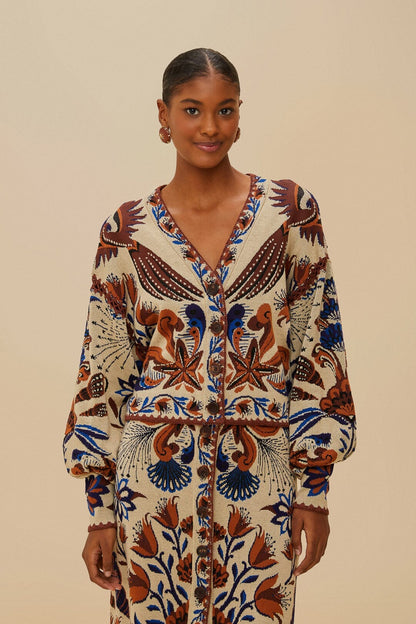 Sand Nature Land Knit Cardigan | FARM Rio Women