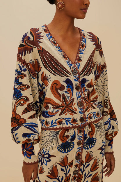 Sand Nature Land Knit Cardigan | FARM Rio Women