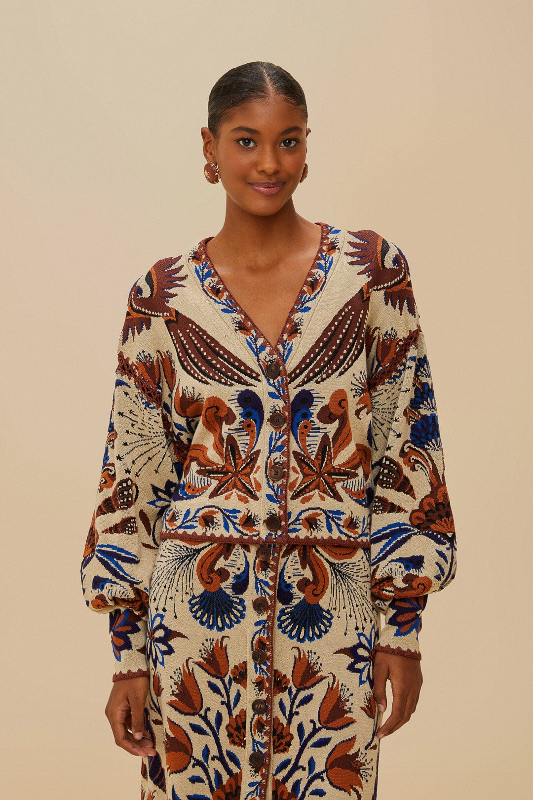 Sand Nature Land Knit Cardigan | FARM Rio Women