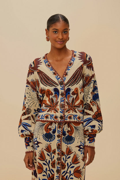 Sand Nature Land Knit Cardigan | FARM Rio Women