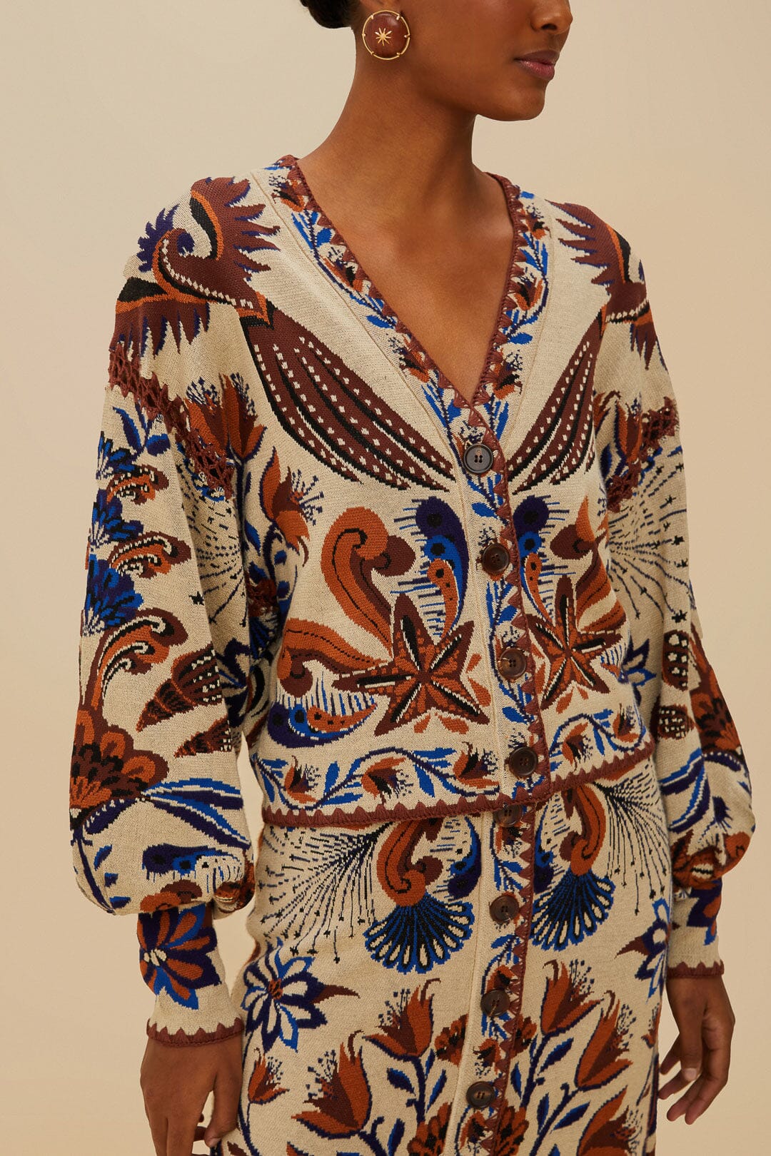Sand Nature Land Knit Cardigan | FARM Rio Women