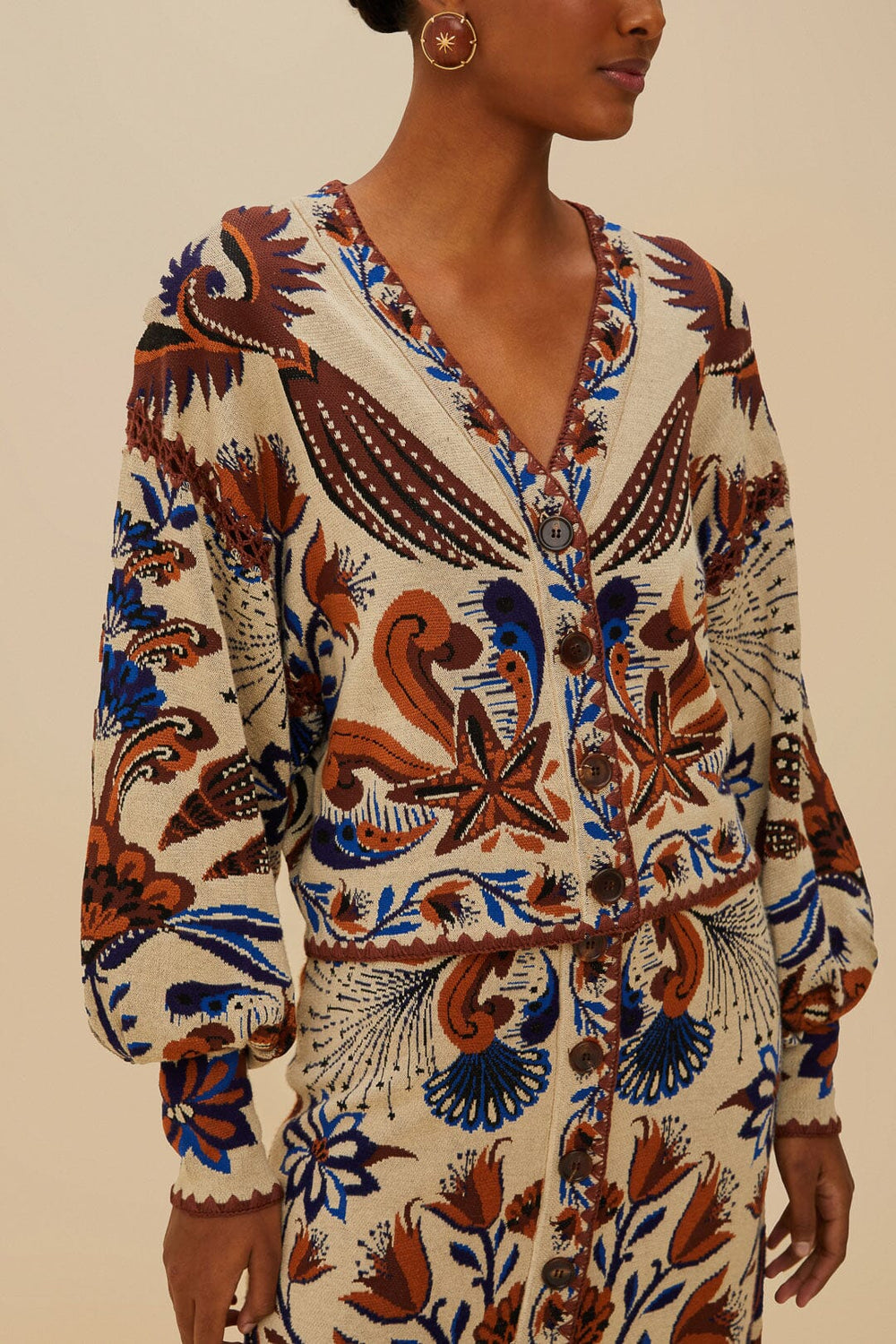 Sand Nature Land Knit Cardigan | FARM Rio Women