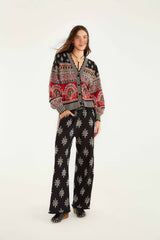 Black Ainika Love Coconut Groove Knit Cardigan | FARM Rio | FARM Rio Women