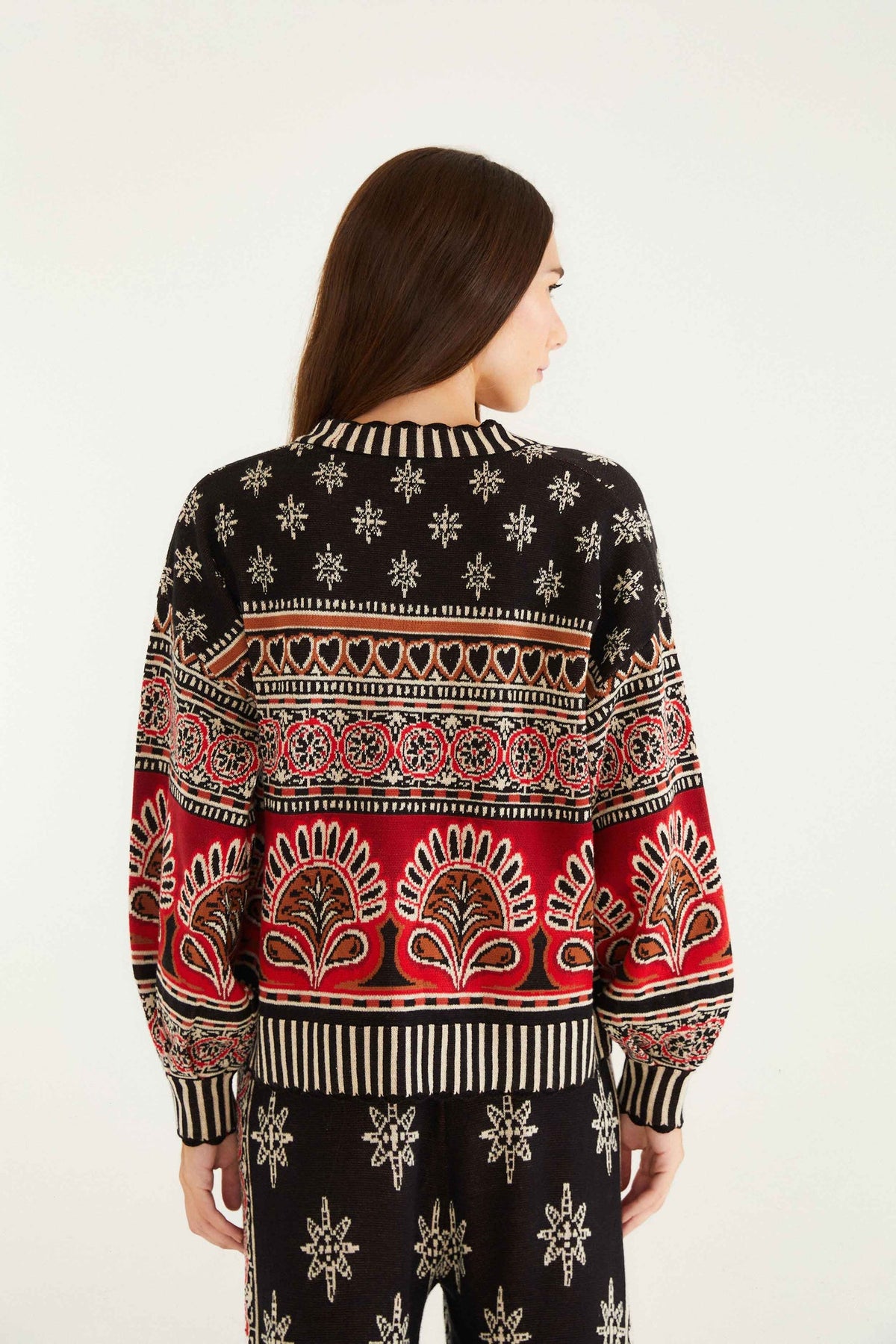 Black Ainika Love Coconut Groove Knit Cardigan | FARM Rio | FARM Rio Women