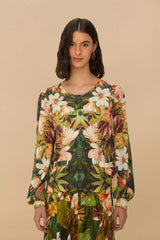 Multicolor Botanical Forest Knit Cardigan | FARM Rio Women