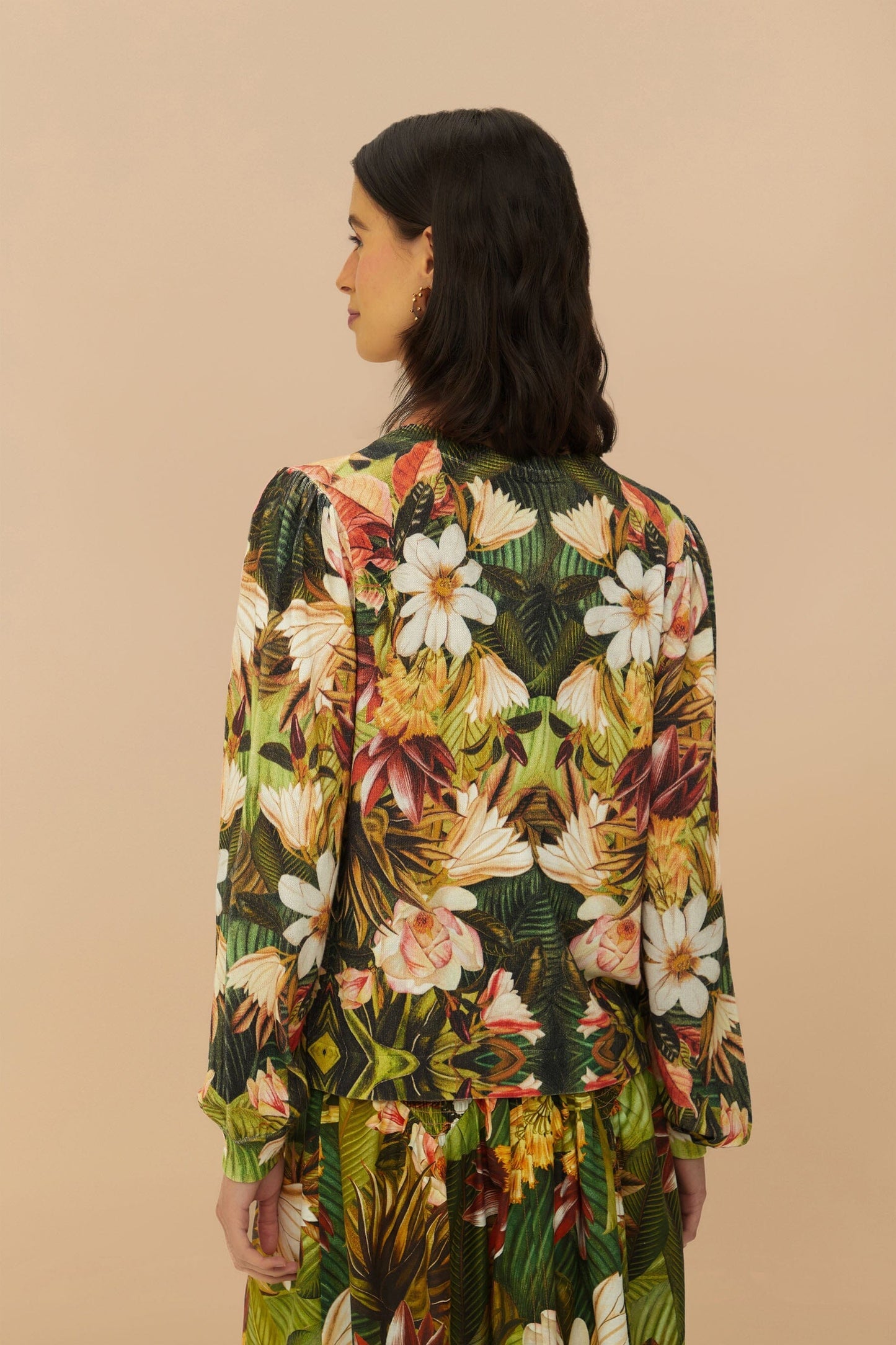 Multicolor Botanical Forest Knit Cardigan | FARM Rio Women